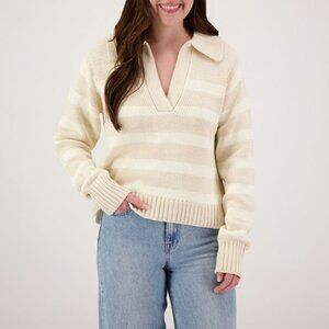 By Together Striped Collared Sweater
